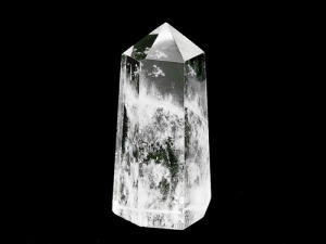 White pointed quartz crystal